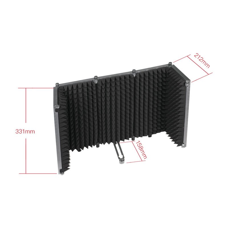 Acoustic Folding 5 Panel Microphone Isolation Shield Recording Sound Absorber Foam Panel Use for Recording Studio