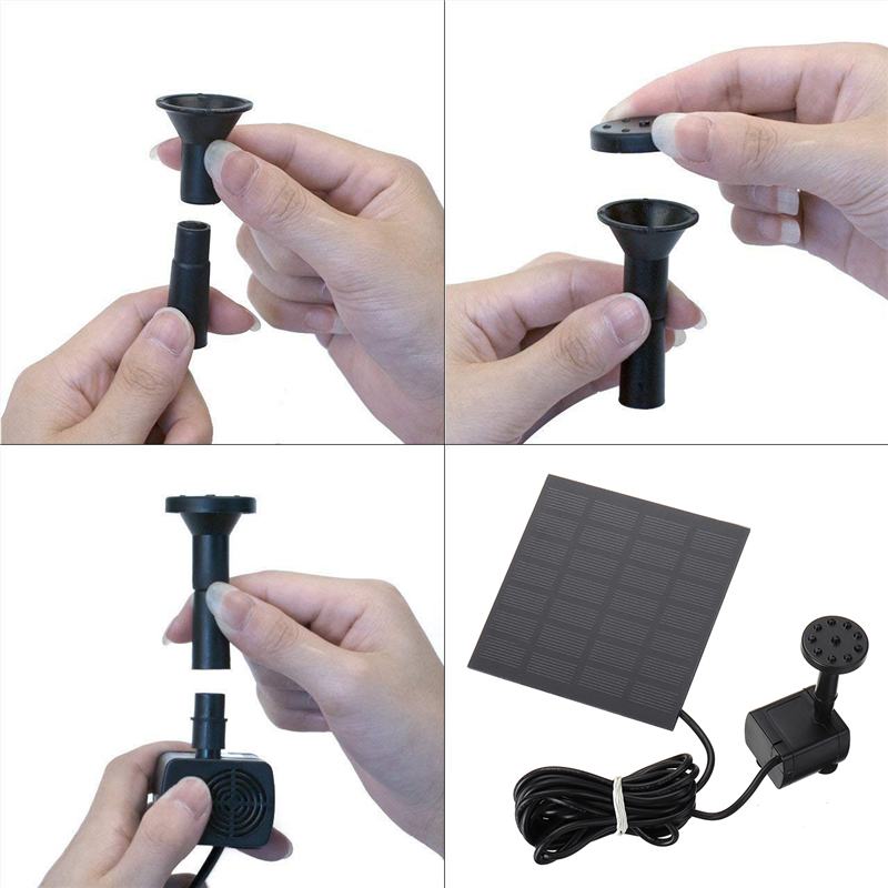Solcelledrevet vannpumpesett solcellepanel vann flytende solcelledrevet fontene for fuglebad dam hage vannpumpe