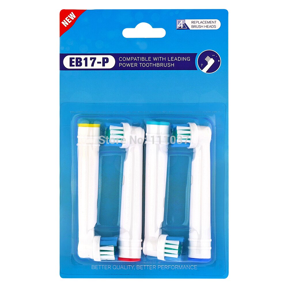Electric Toothbrush Replacement Heads Precision/3D White/Floss Action/Pro Gum Care Brush Heads 4pack: EB17-P