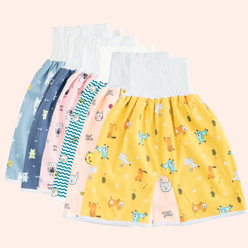 Baby Ausbildung Hosen 2 in 1 Babys freundlicher Windel Wasserdicht Wiederverwendbare Baumwolle Schlauch Röcke Leckage matt Abdeckung Schlafen Bett Kleidung