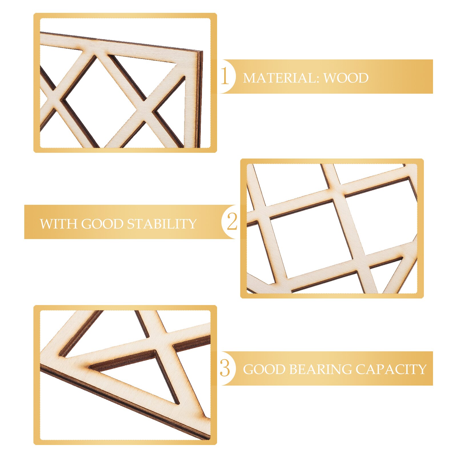 3pcs Wooden Plant Trellis Garden Vine Trellis Outdoor Plant Climbing Supports