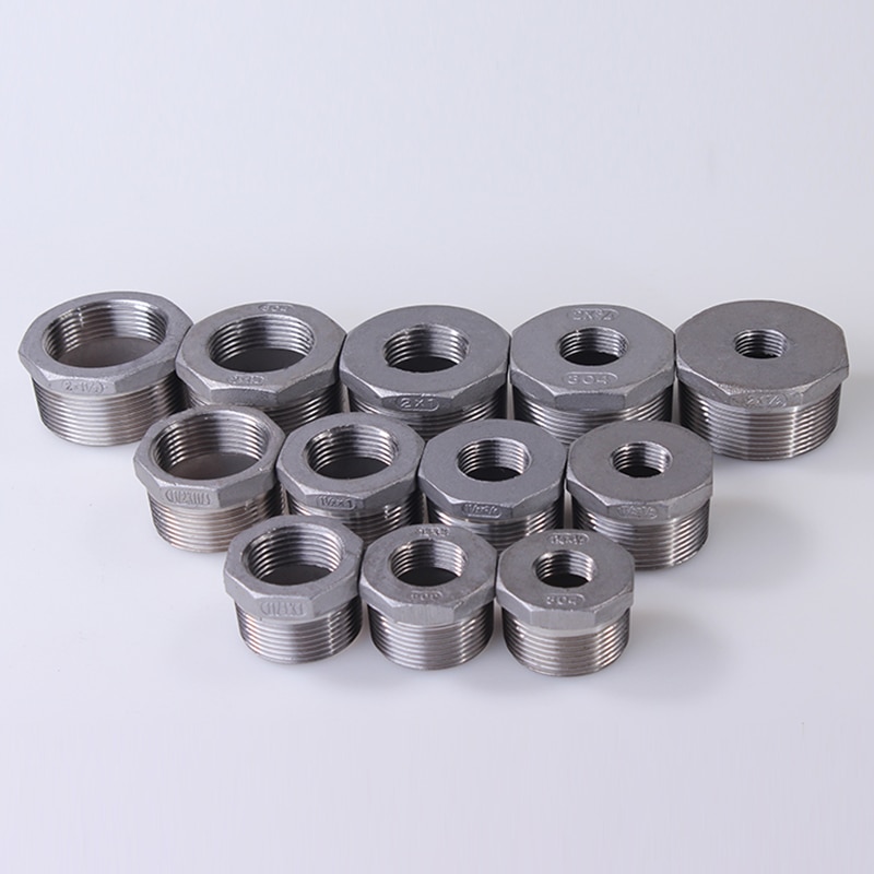Tonifying Heart Reducer Bushing Male x Female 1/8" 1/4" 1/2" BSPT Thread Stainless Steel SS304 Pipe Fittings For Water Gas Oil