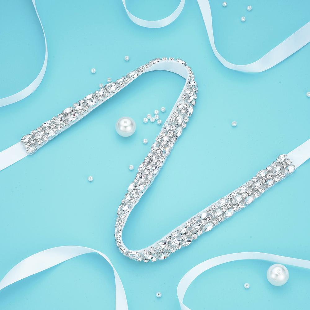 (1PC) Rhinestones bridal belt diamante wedding dress belt with crystal wedding sash for wedding accessories WDD1059