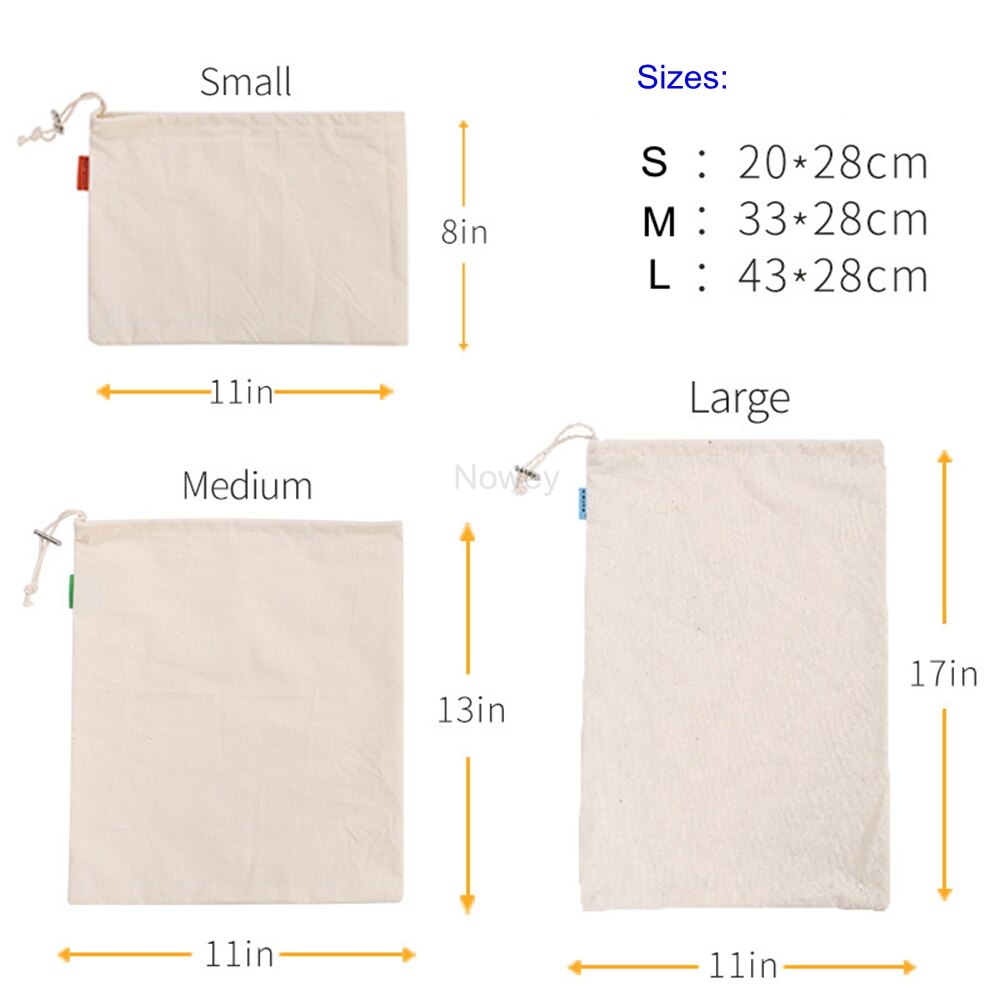 Cotton Drawstring Bag Beam Shopping Bag Fruit Vegetable Grain Seed Storage Pocket Reusable Bread Squeeze Bag Small Coin Purse