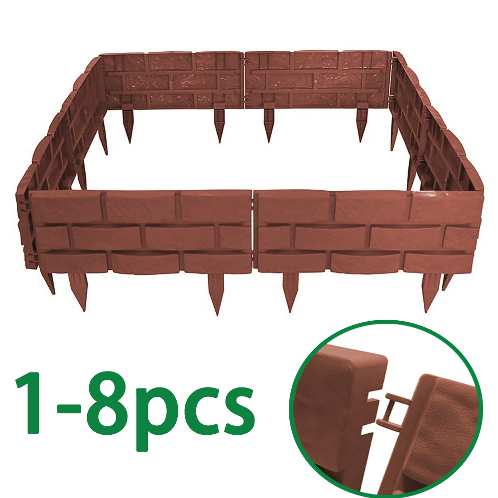 1-8 pçs imitação de pedra cerca de plástico jardim cerca borda jardim afiação diy decorativo flor grama ao ar livre paisagem borda