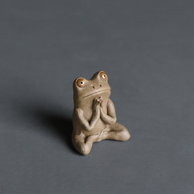 Jingdezhen keramik ornamenter dyr frø statue te kæledyr/urtepotte bonsai feng shui indretning håndværk heldig boutique skulptur: C
