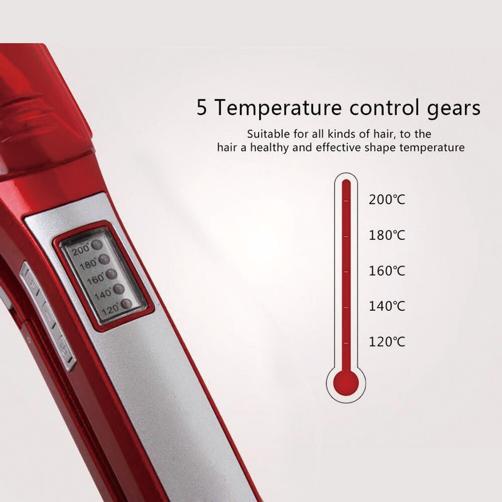 LCD Display Steam Hair Straightener Ceramic Vapor Infrared Heating Flat Iron pod Hair Straightening Iron Hair Carial Styler Tool