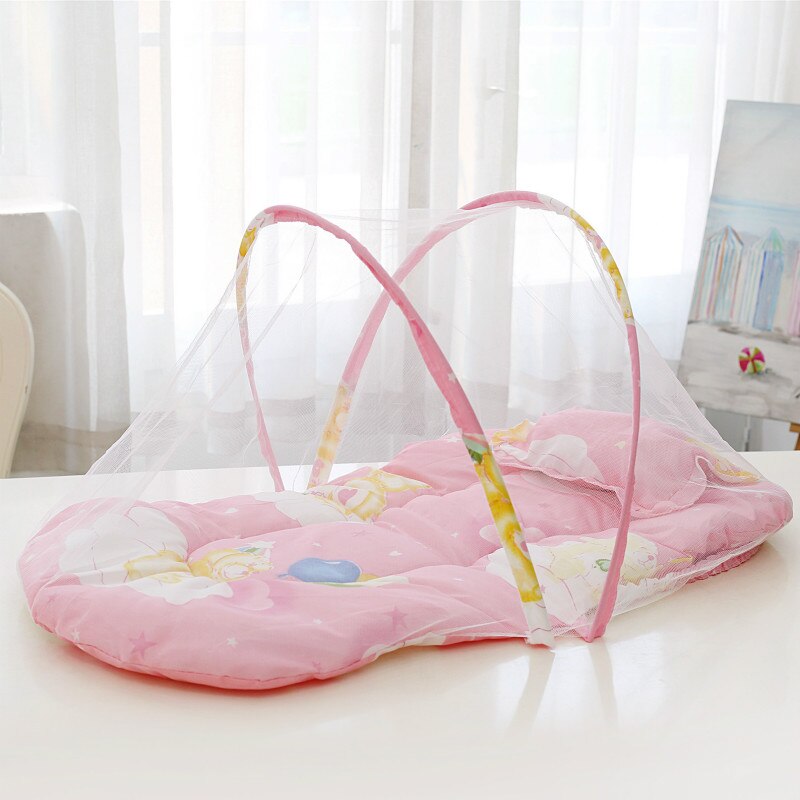 Baby Krippe Netz Tragbare Faltbare Baby Bett Moskito Netz Neugeborenen Schlaf Bett Reise Bett Netz Spielen Zelt freundlicher mit Kissen: Rosa