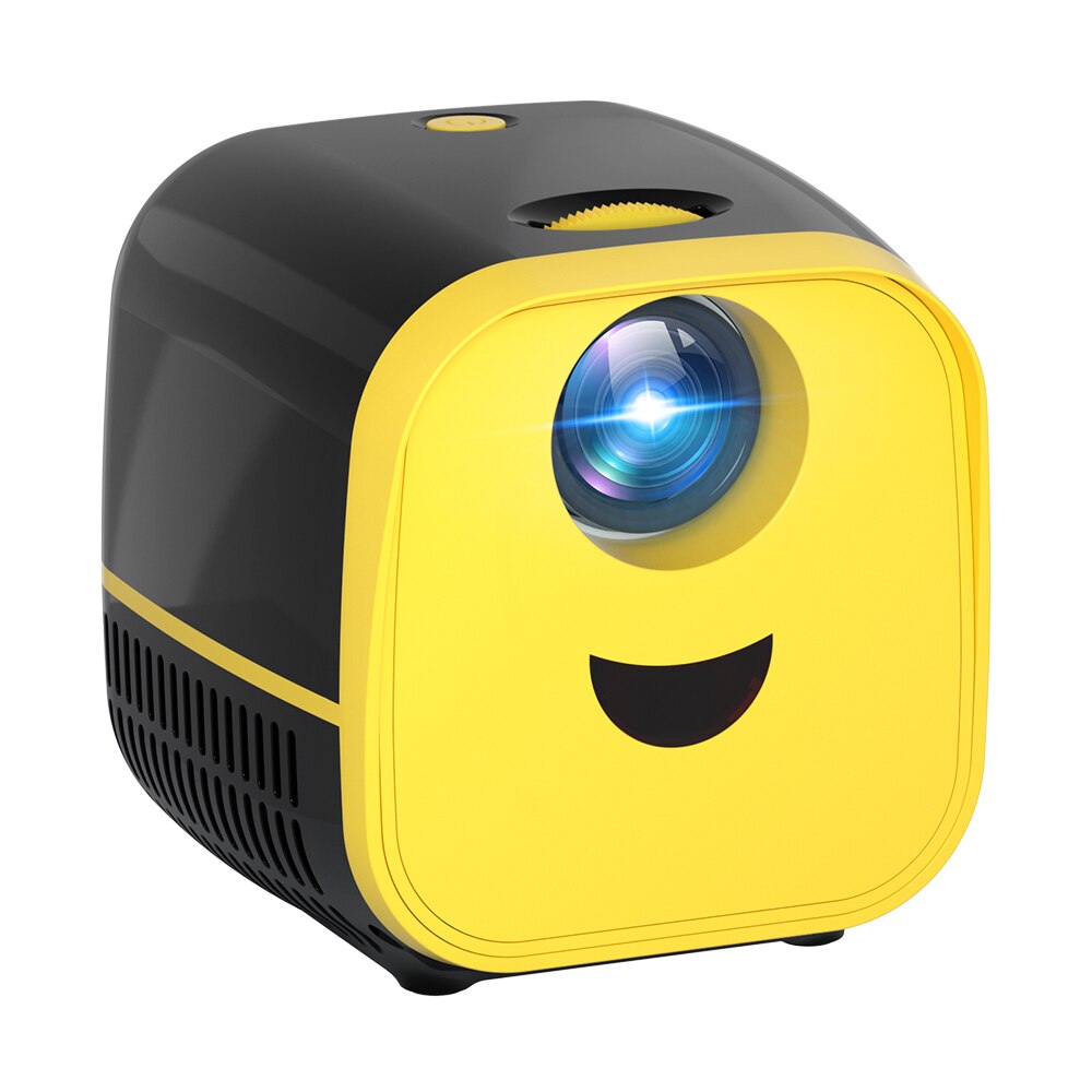 Thundeal L1 Mini Portable Projector 1000Lumen Proyector Theater at Home for 1080P Full HD Video 3D Projector Child Kids: Black Yellow / US plug