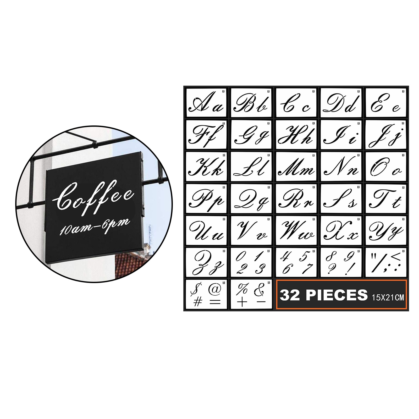 32 Styles Letter Stencils for Painting on Wood Alphabet Stencils Letter Stencils Reusable Font Templates for Home Craft Decor