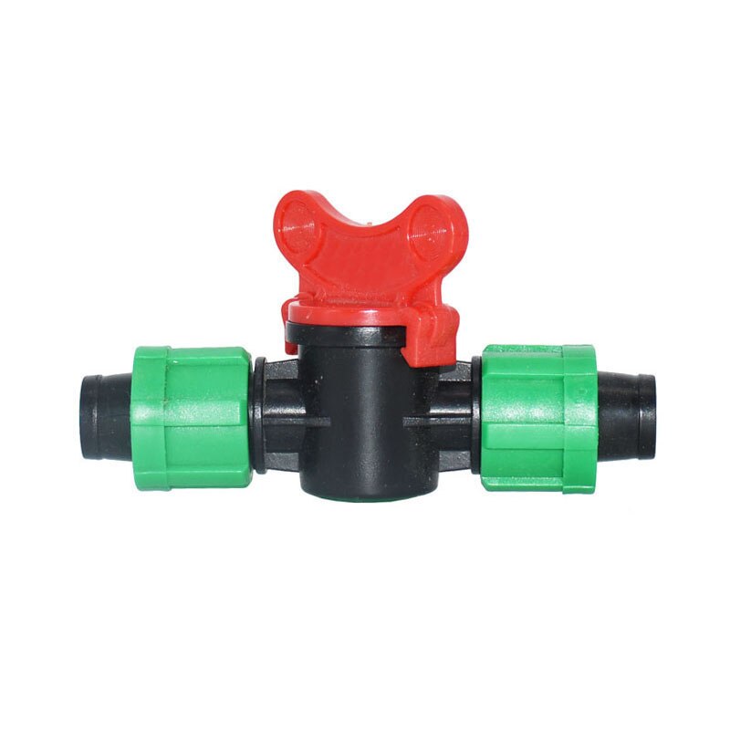 Conector de cinta de goteo de 10mm a 16mm tuerca de bloqueo, válvula de agua de riego, reparación de manguera, grifo de jardín de 2 vías, invernadero para riego, 1 Uds.