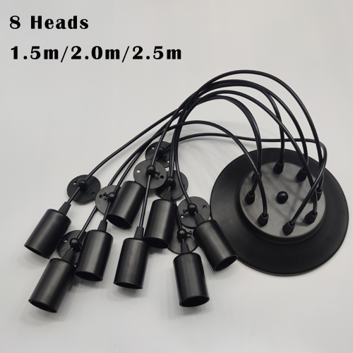Lampada a sospensione retrò fai da te lampada multipla base E27 cavo nero 0.75mm lampade a sospensione industriali bar sbarra ragno lampade a sospensione: M / verde