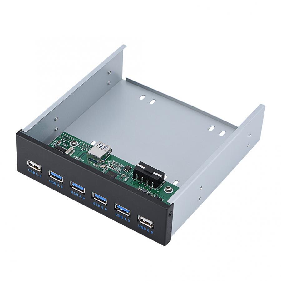 4 Ports USB 3.0 + 2 Ports USB 2.0 HUB Expansion 19Pin 5,25 "Floppy Bay Front Panel
