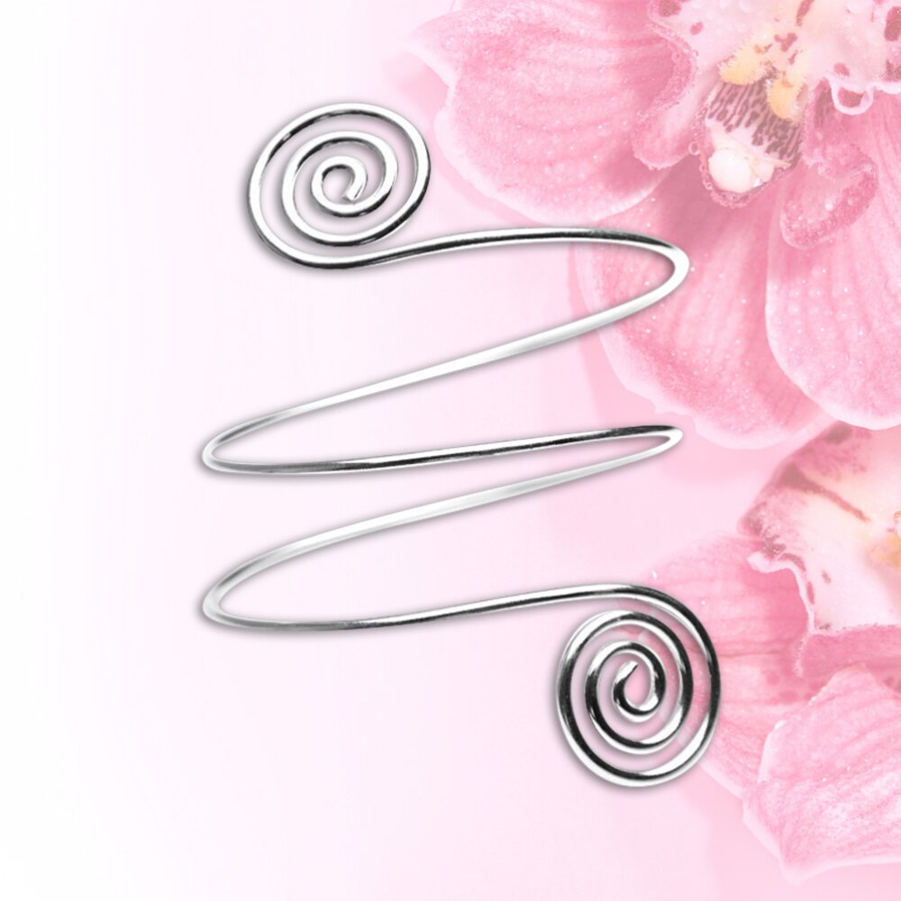 1pc Punk Style Arm Ring Spiral Metal Armlet Arm Decoration Exaggerating Arm Circle for Students Ladies