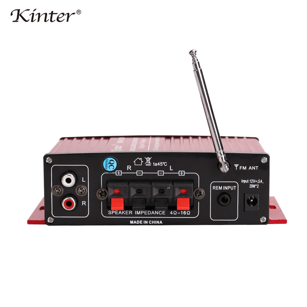 Kinter Ma-120 Mini Versterker Audio 2.0CH 20W DC12V Met Usb Sd Fm Spelen Stereo Geluid Voeding adapter In Home Auto Motorfiets