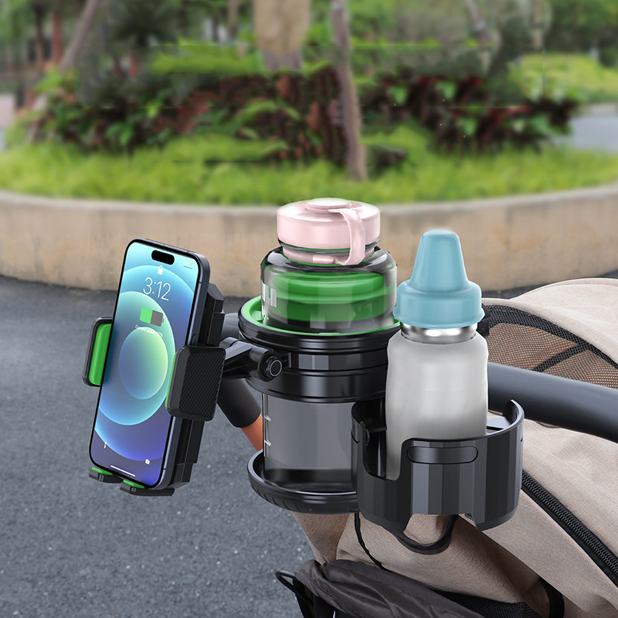 3-in-1 kinderwagen bekerhouder telefoonhouder multifunctionele universele flessenhouder voor baby's kinderwagenaccessoires bekerhouder