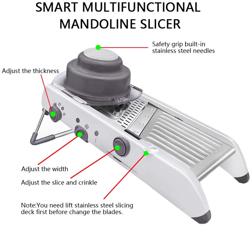Mandoline Slicer 18 Types Adjustable Vegetable Juliennes Mandolin Cutter Stainless Steel Safe Blades Choppe