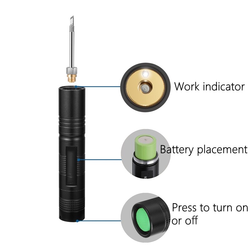 Luminous wireless soldering iron 510 interface soldering iron head usb outdoor portable battery soldering iron 18650 battery