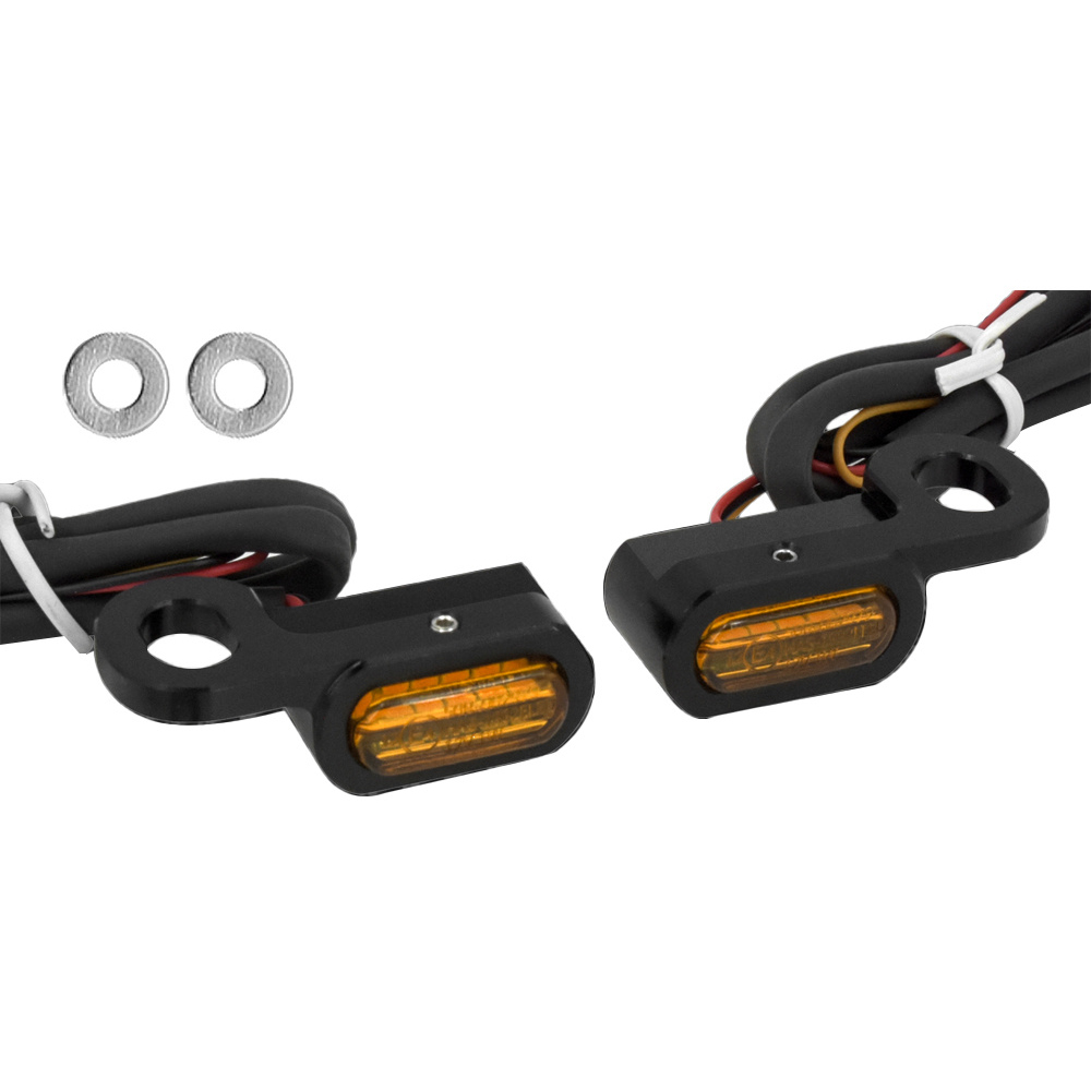 2X Motorfiets Led Richtingaanwijzer Zwart/Chrome Voor Harley Touring Road Street Glide Flhr softail: Black(Orange)