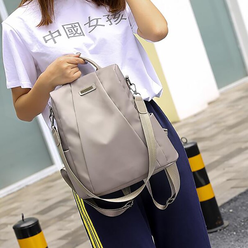 Women Travel Backpack Handbag Travel Bag Anti-Theft Oxford Cloth Backpack Black Larger Capacity Casual Backpack Women: A khaki