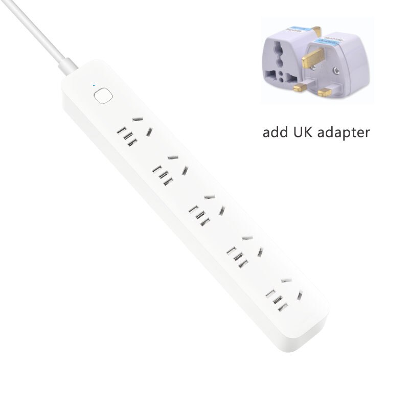 Original Xiaomi Mi Power Strip Outlet 5 holes Socket Plug Standard Fast Charging For Mi home APP Remote Control Smart Version: add UK adapter