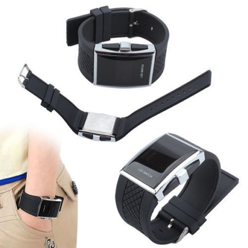 Casual Unisex Square Case LED Digital Display Sports Wrist Watch