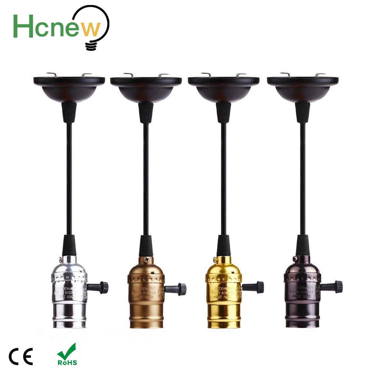 E27 Vintage Retro Lampvoet Houder Schroef Lamp Aluminium Shell Lamp Licht Schroef Socket 4 Kleuren Met Schakelaar 110V/220V