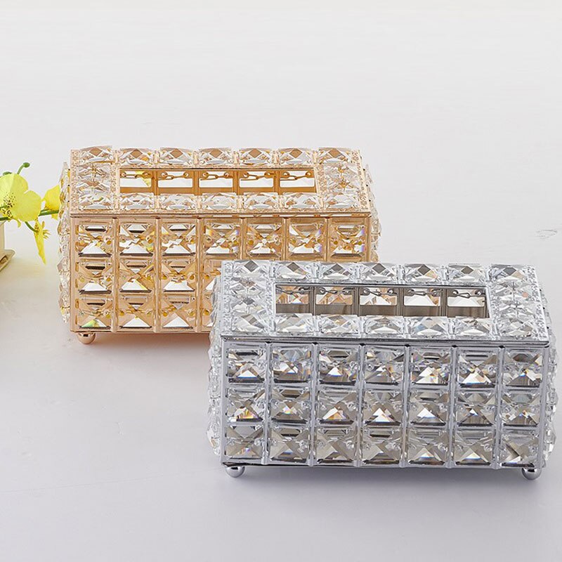 Strass Tissue Doos Papier Rack Kantoor Tafel Accessoires Facial Case Houder Servet Lade Voor Thuis Hotel Auto