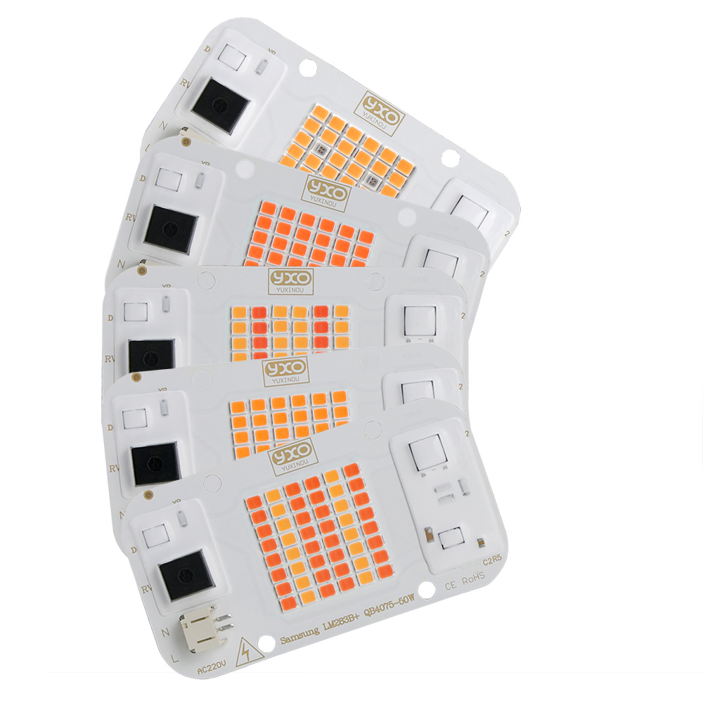 1 Uds. Sam-sung lm283b rojo 660nm Led Chip de luz de cultivo DOB AC COB módulo 50W cuentas de lámpara sin necesidad de controlador para plantas de interior