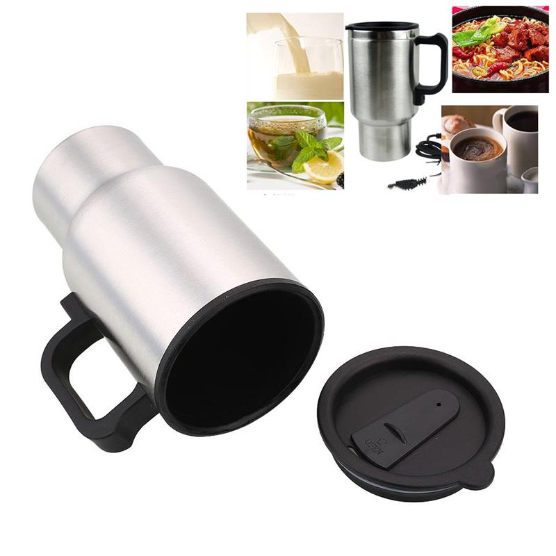 Tekopp isolerad bil termisk isolerad kopp termos uppvärmd vattenkokare mugg drycker kaffe 12v elektrisk