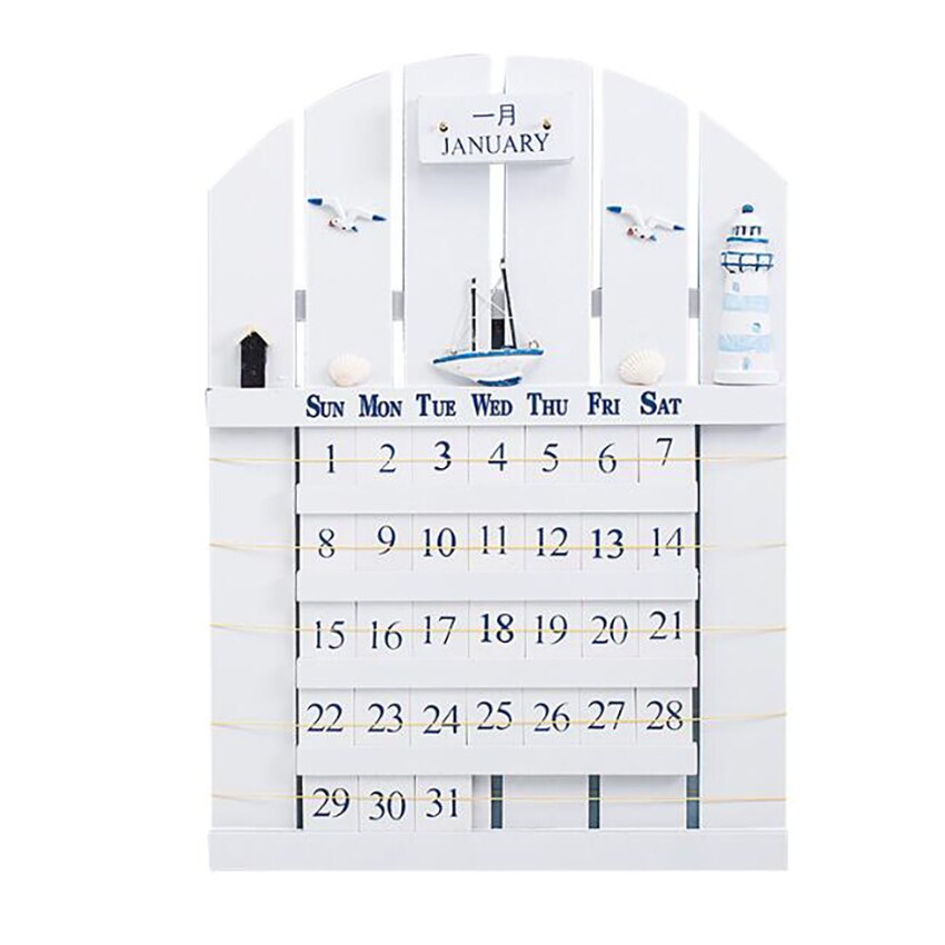 Wooden Hanging Wall Calendar Handmade Resin Shell Perpetual Calendar, Year Calendars Crafts Decoration Ornaments