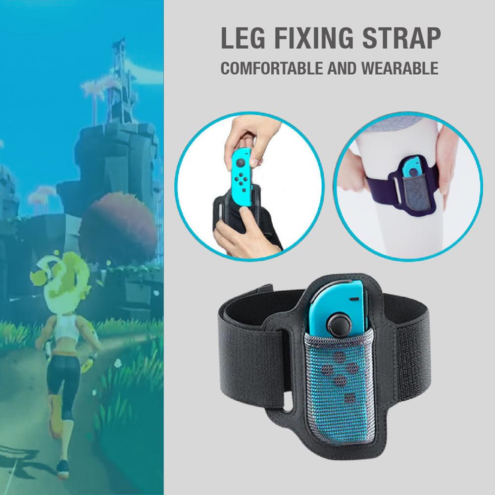 Spilgreb til switch joy-con benfastgørelsesrem med justerbar elastisk rem og klædedæksæt