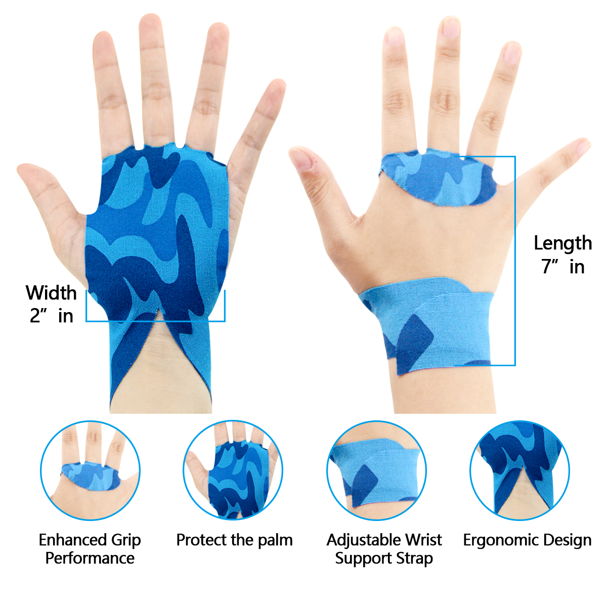 20 Piece Crossfit Hand Grips Athletic Gymnastics Weightlifting Bodybuilder Tape Portable Sport Protection Gloves Elastic Bandage