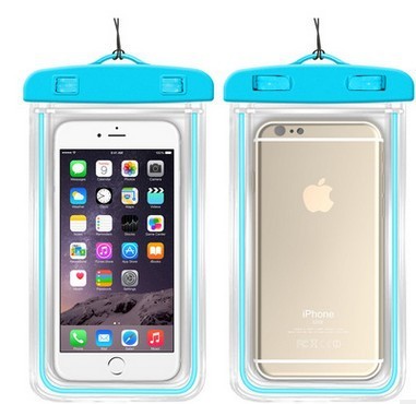 Universal- leuchtend Wasserdicht fallen Für iPhone X XS 8 7 6s 5 Plus Abdeckung Tasche tasche Fälle Für Telefon coque Wasser beweis Telefon fallen: Blau