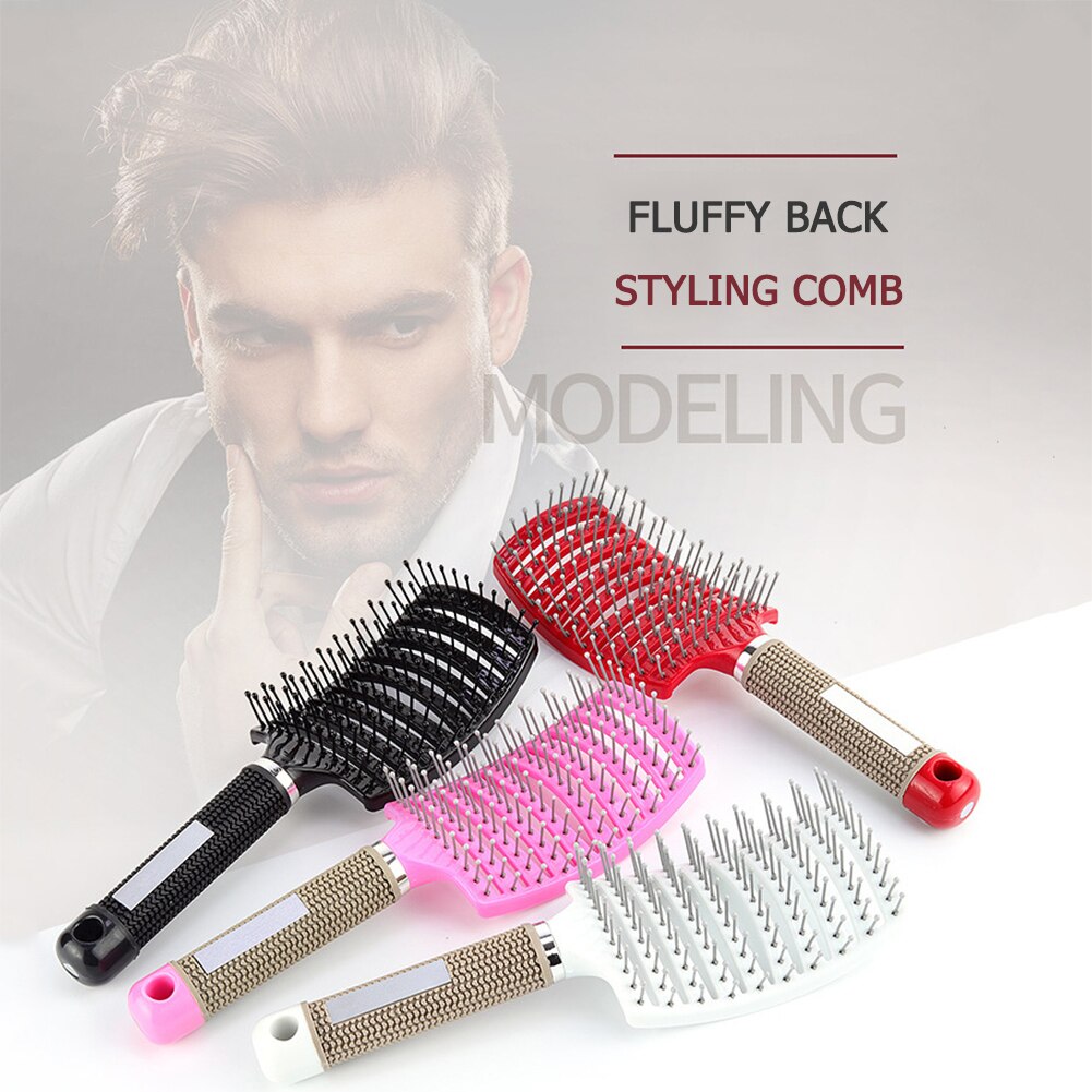 Pettine per massaggio del cuoio capelluto per capelli spazzola per capelli per ragazze setola in Nylon donna bagnata riccia districante spazzola per capelli per parrucchiere strumenti per lo Styling