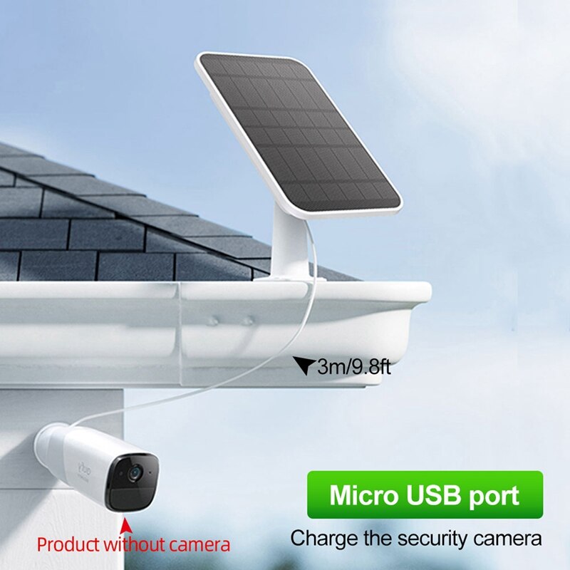 Solar Panels For Security Home Camera Monitor Outdoor Waterproof Solar Powered Charger With Charging Cable.