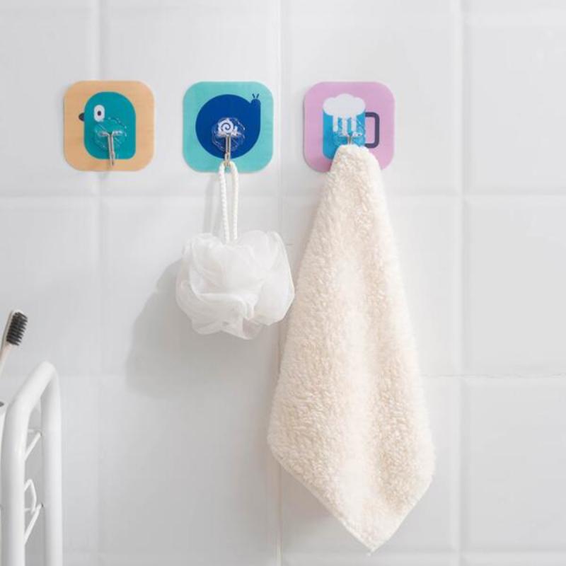Sterke onzichtbare cartoon haak muur keuken kleefhaak spijker - gratis zuignap haak badkamer waterdichte hanger