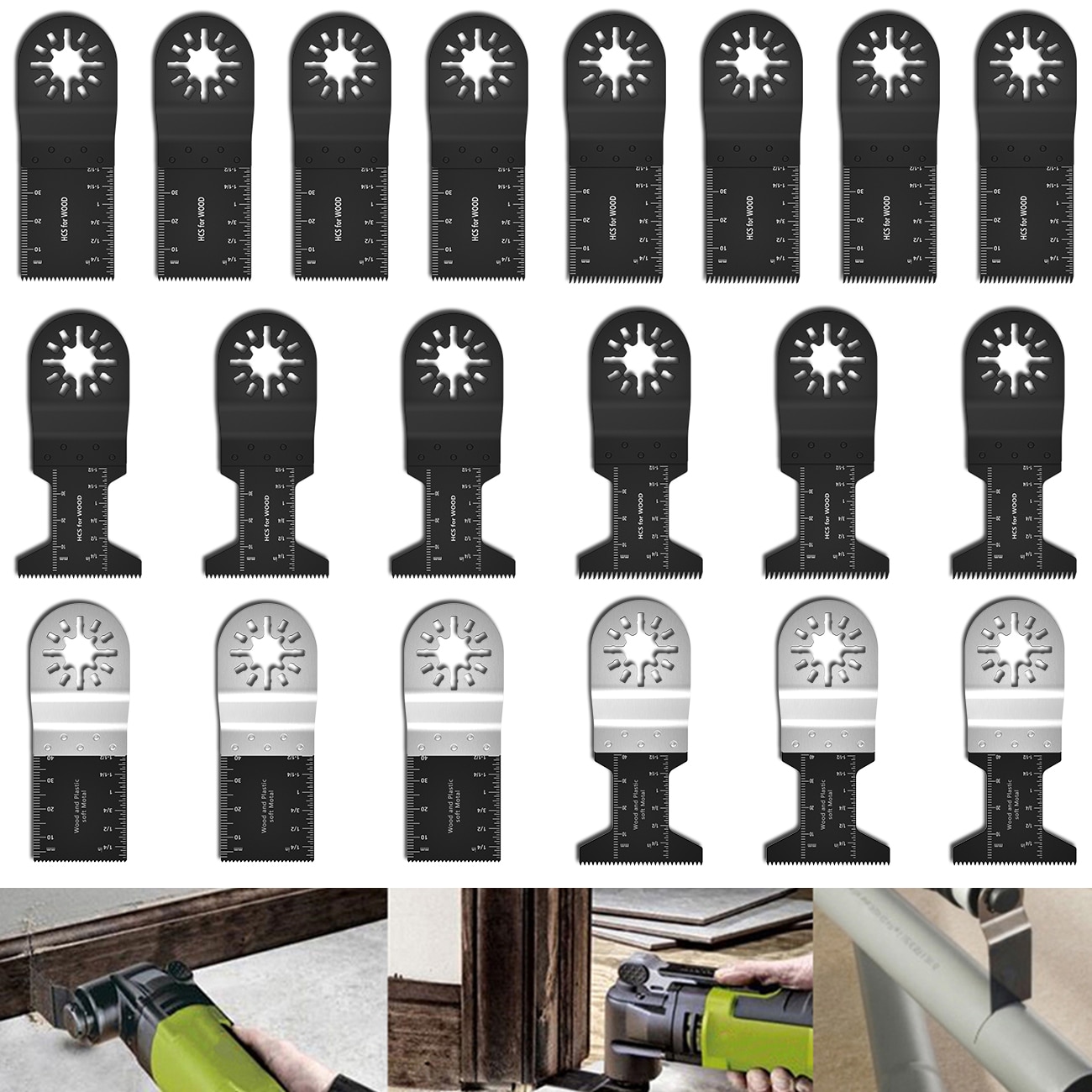 20pcs High Carbon Steel Vibration Saw Blade Multi-Function Bi-metal Precision Oscillating Multitool Saw Cutting Multimaster Tool