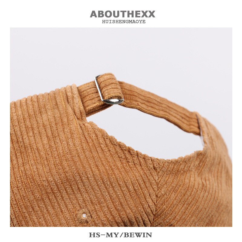 Damen-baseballkappe aus cord für herbst/winter, koreanische version der wild caps lovers, lässiger outdoor-hut mit gebogener krempe, #39