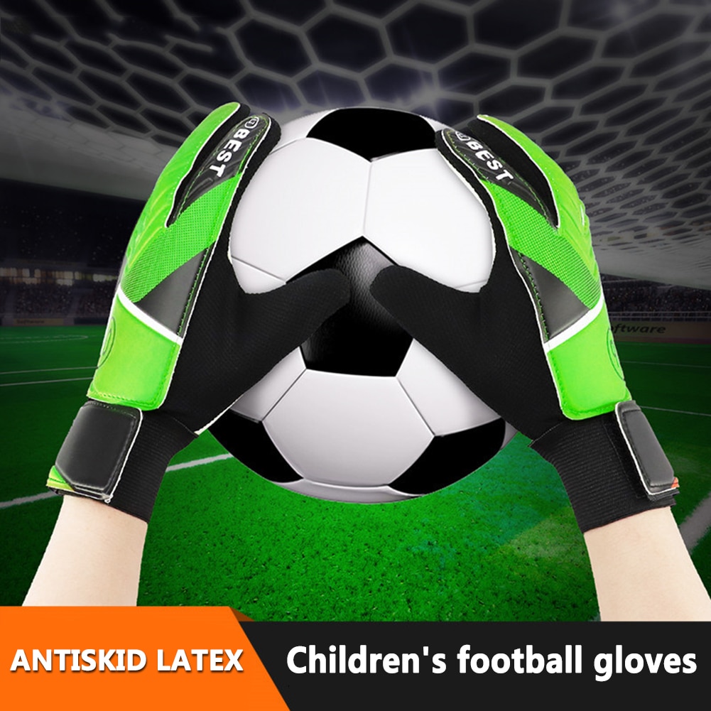 1 paar kinder-torwarthandschuhe aus stoßdämpfendem latex-pu-material – torwarthandschuhe zum handschutz – fußballzubehör für kinder