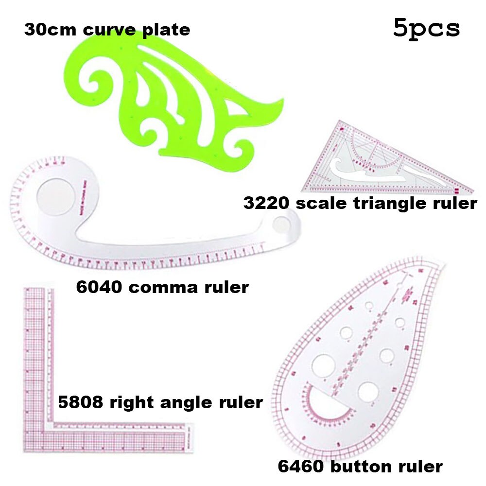 INNE 8/9/10 sztuk/zestaw linijka przyrządy robić szycia akcesoria krawiec zestaw robić pomiaru rysunek kryterium rękaw ramię francuski krzywa cięcia: 5szt