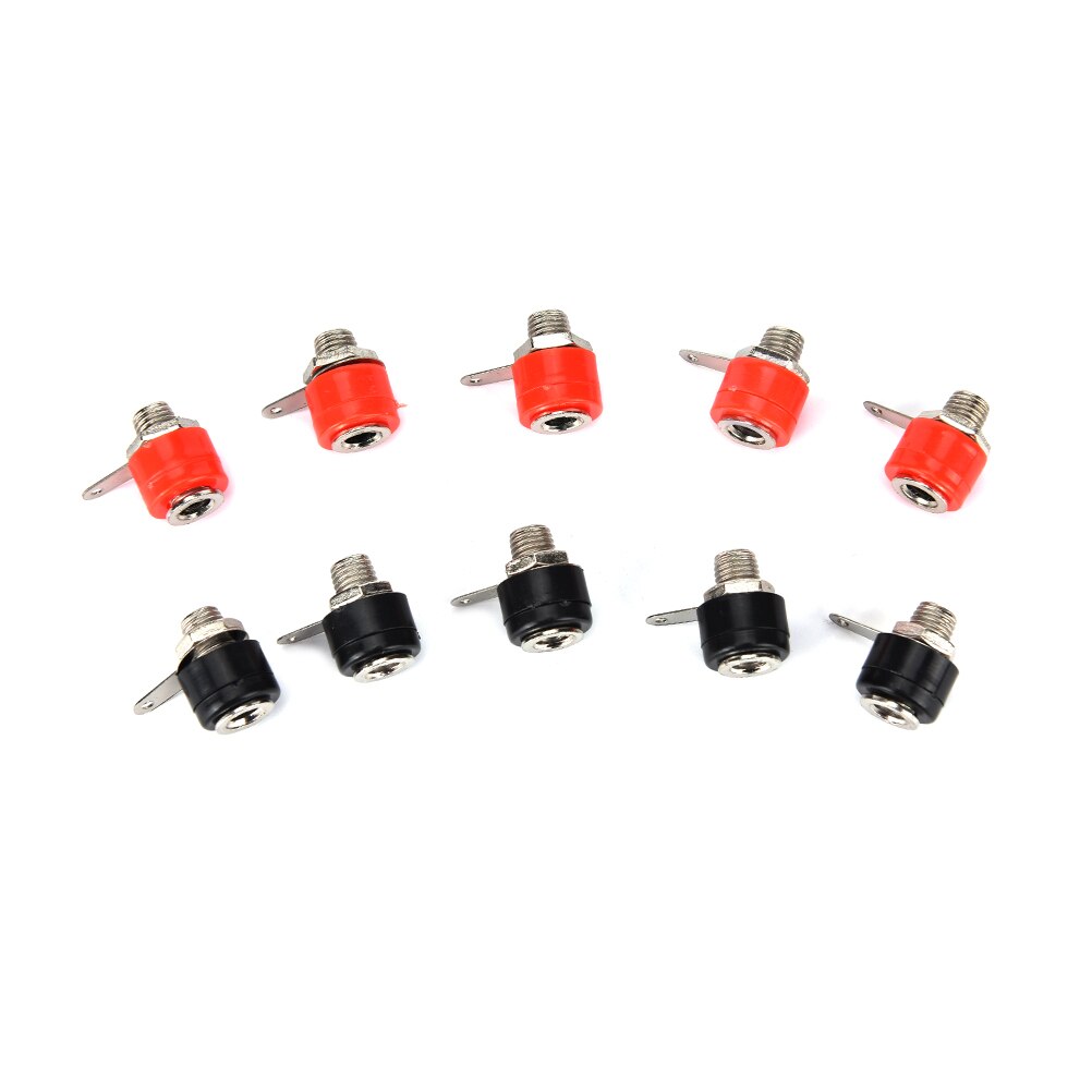 10Pcs 4mm Banana Panel Socket Test Probe Binding Post Nut Plug Jack Connector 4mm Banana Plug/Stackable Plugs Brass Plastic Jack