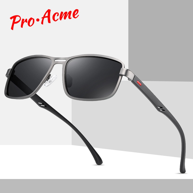 Pro Acme Sunglasses Men Polarized Square Metal Frame Male Sun Glasses Driving Fishing Eyewear zonnebril heren PA1323