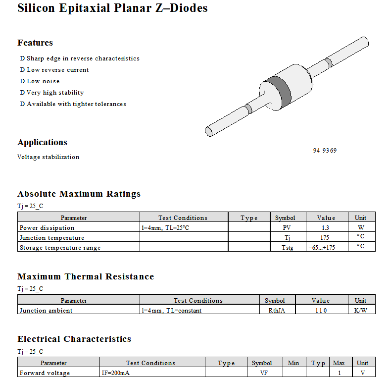 10 Diodes Zener ZMY24 1,3W 24V 51mA - Format SMD MELF En Bande/rouleau - Marque Diotec