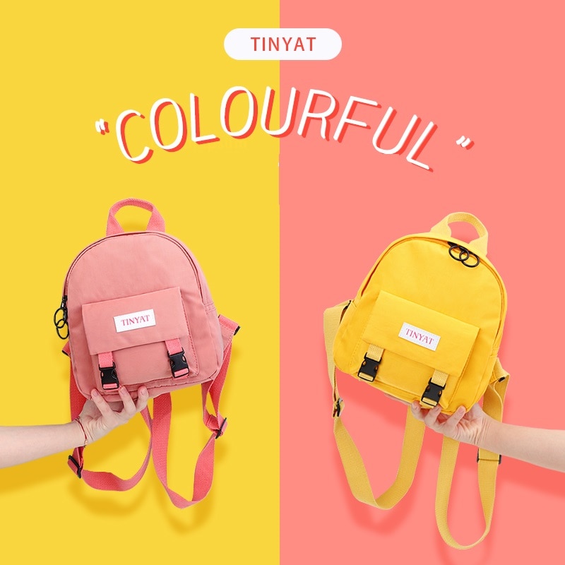 TINYAT Women Mini Backpack Korean Cute Girl Bagpack Daypack Canvas Shoulder Bag For Teenage Girls Female Ladies School Backpack