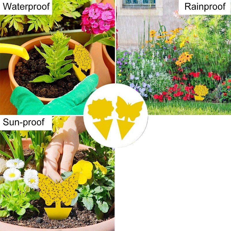 48 Stuks Plug-In Fly Trap Platen Sticker Voor Planten Op Het Balkon Tuin, bescherming Plant Uit De Mug Bladluizen & Ongedierte