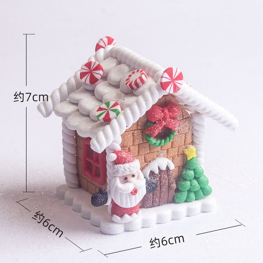 Weihnachtsbaum-Dekoration, Lebkuchen, kleines Haus, Anhänger, Zuhause, , Acryl, DIY-Anhänger, Weihnachten, 2024, Neujahr, Ornament, Navidad: Dunkelgrau