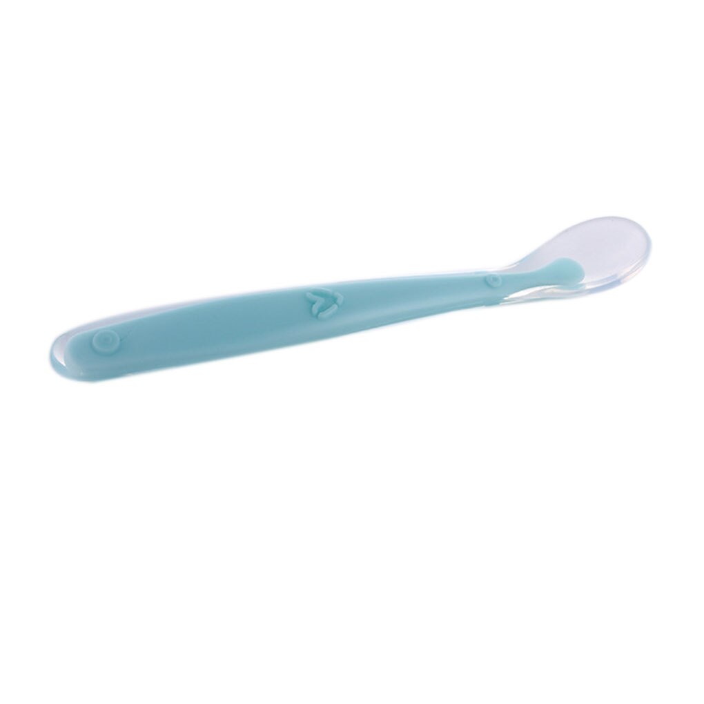Cuillère en Silicone souple pour bébé, couleur bonbon, détection de la température, nourriture pour bébé, plats d&#39;alimentation, appareil d&#39;alimentation: dark green