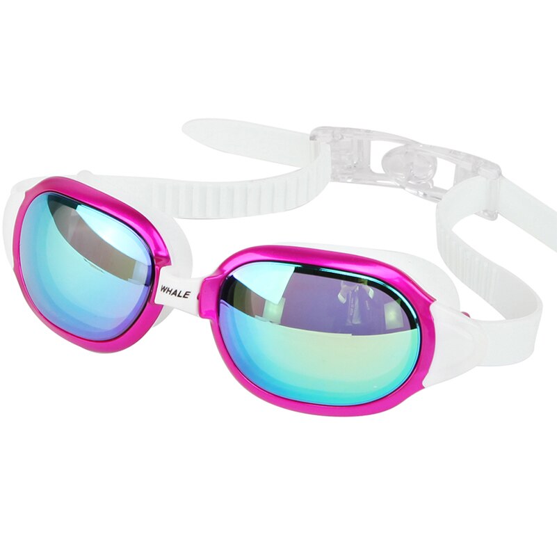 Whale Waterproof Silicone Swimming Glasses Anti-Fog UV плавательные очки Swimming Goggles Eyewear: white and red