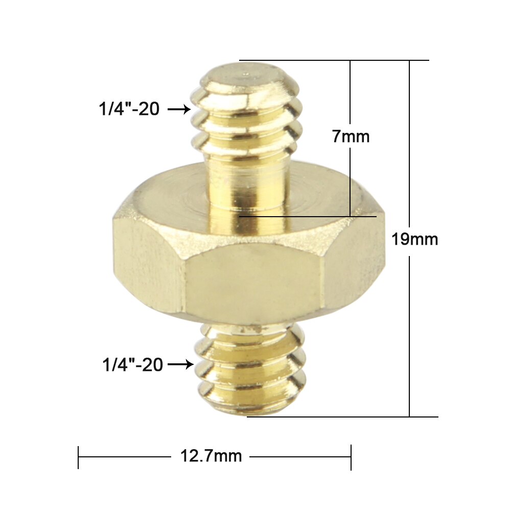 Hdrig 5Pcs 1/4 "Tot 1/4" Dubbele Buitendraad Adapter 1/4 "Schroef Adapter Hex Voor Dslr Camera statief